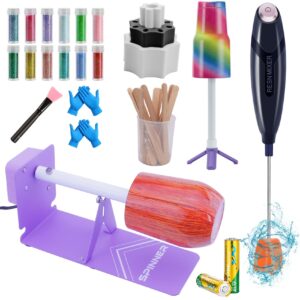hxh cup turner tumbler cuptisserie kit,handheld battery epoxy mixer,cup spinner for diy glitter epoxy crafts tumblers