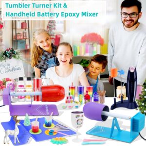 HXH Cup Turner Tumbler Cuptisserie Kit,Handheld Battery Epoxy Mixer,Cup Spinner for DIY Glitter Epoxy Crafts Tumblers