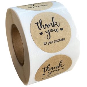 thank you for supporting my small business stickers,kraft paper thank you self-adhesive envelope sealing stickers,1.5 inches packaging label stickers for box/bake/bag,500 pcs/roll