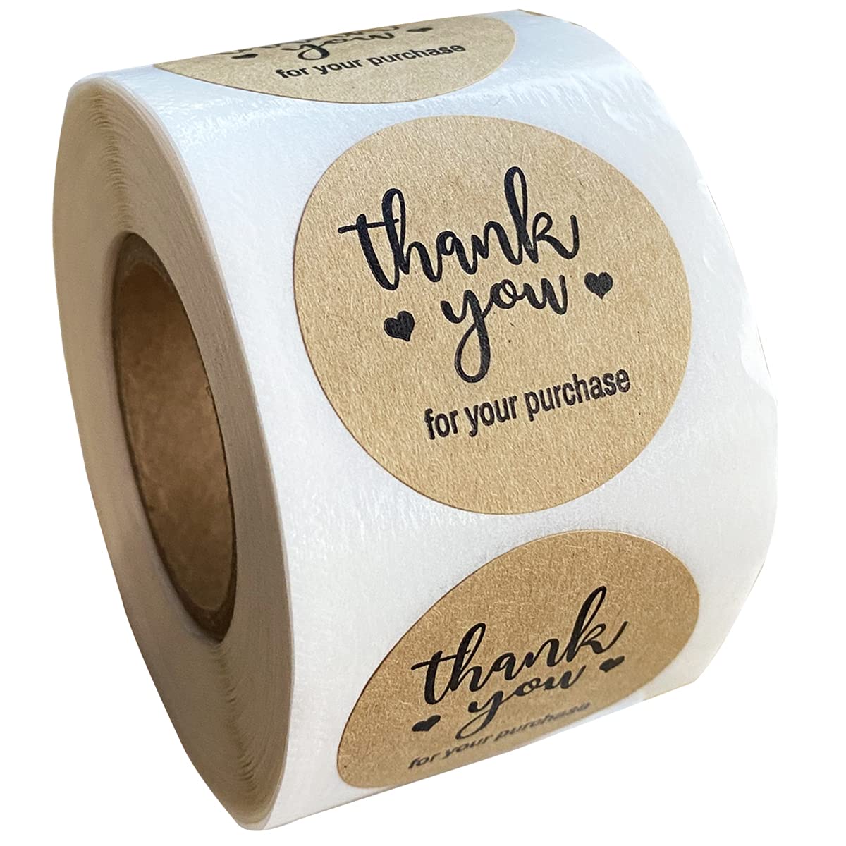 Thank You for Supporting My Small Business Stickers,Kraft Paper Thank You Self-Adhesive Envelope Sealing Stickers,1.5 Inches Packaging Label Stickers for Box/Bake/Bag,500 Pcs/Roll