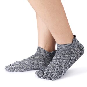 HABITER Women's Toe Socks No Show Cotton Five Finger Socks Athletic Running 4 Pack(Dye01)