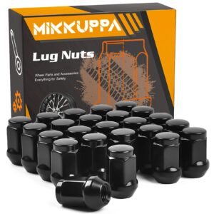 mikkuppa 24pcs m12x1.5 lug nuts - replacement for 1984-2022 toyota 4runner, 1995-2021 tacoma, 2000-2006 tundra aftermarket wheel - black closed end lug nuts