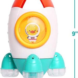 Baby Bath Toy, Spray Water Bathtub Toy, Space Rocket Fountain Shower Toys, Fun Bath Time Tub Toy,Gift for 18 Months,2,3 Year Olds Infants Toddlers Boys Girls Kids Children