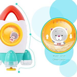 Baby Bath Toy, Spray Water Bathtub Toy, Space Rocket Fountain Shower Toys, Fun Bath Time Tub Toy,Gift for 18 Months,2,3 Year Olds Infants Toddlers Boys Girls Kids Children