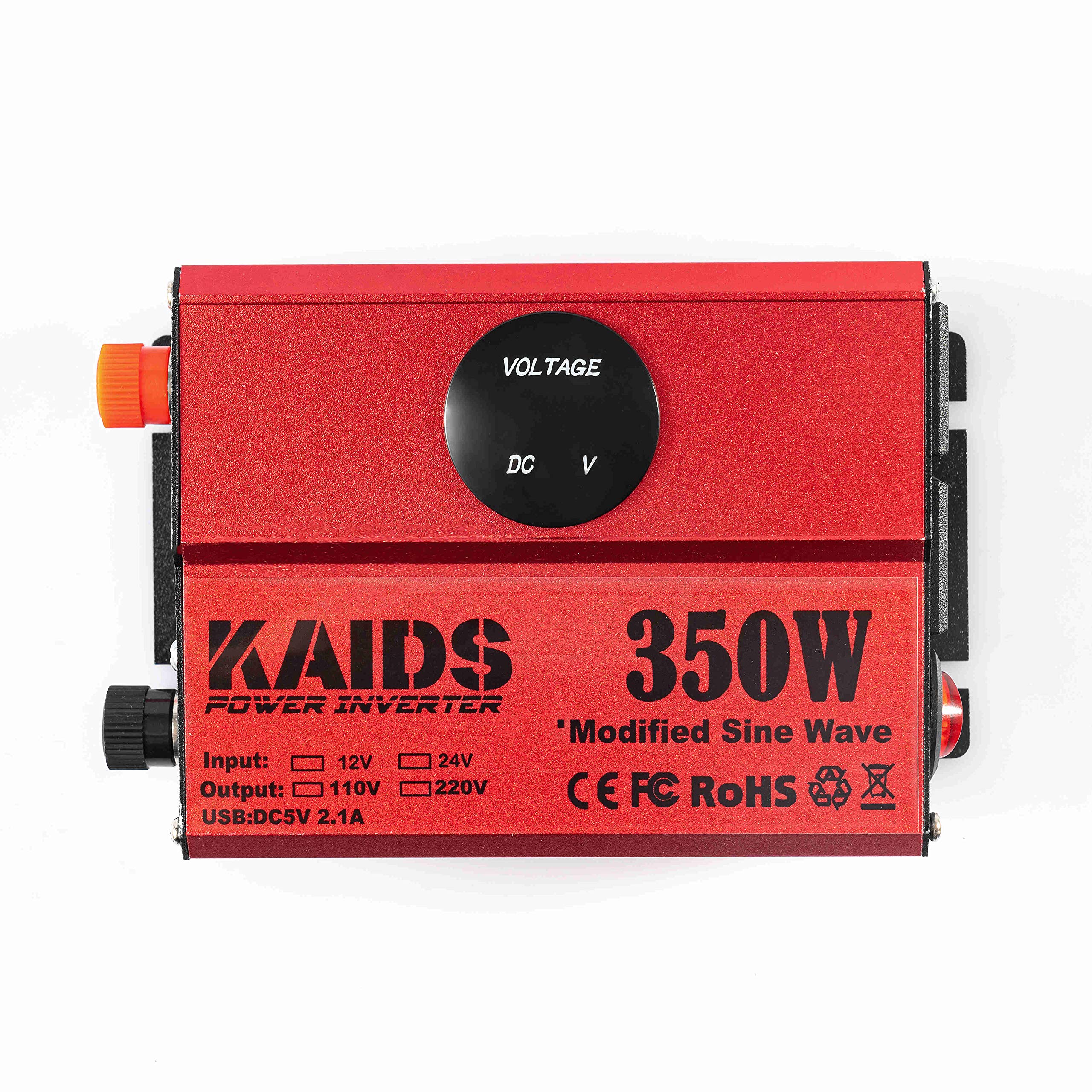 KAIDS Clearance Items Power Inverter Full Power 350W Car Inverter Peak 700W DC 12V to 110V AC Car Inverter USB Ports Charger Adapter Car Plug Converter with Switch and Current LED Screen(350w)