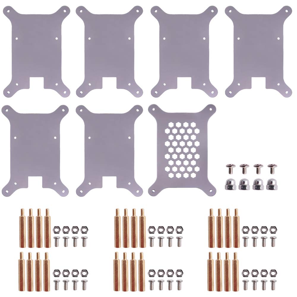 GeeekPi 6-Layers Cluster Case for Raspberry Pi, Pi Rack Case with Raspberry Pi Heatsinks Stackable Case Stack Enclosure for Raspberry Pi 4/3/2 Model B,Raspberry Pi 3 Model B+ (Brown)