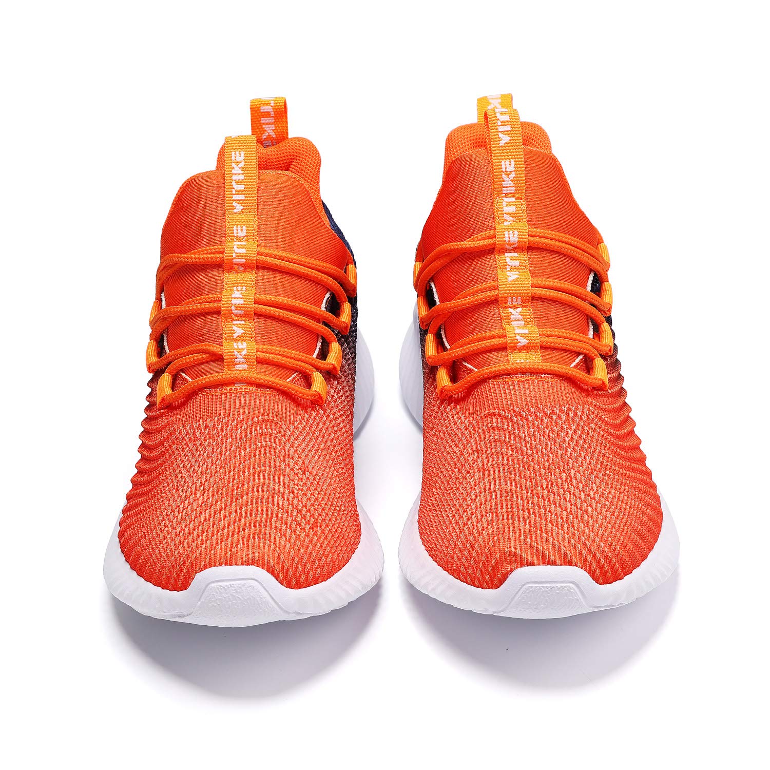 JMFCHI Boys Girls Kids' Sneakers Knitted Mesh Sports Shoes Breathable Lightweight Running Shoes for Kids Fashion Athletic Casual Shoes Orange Size 6