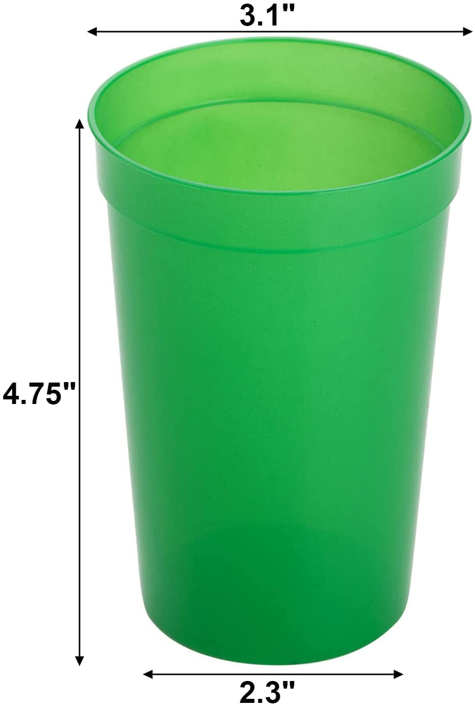 Fasmov 30 Pack 16 oz. Plastic Cups Plastic Tumblers Blank Reusable Drink Tumblers for Parties, Events, Marketing, Weddings, Green