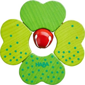haba shamrock wooden baby toy with metal bell (made in germany)