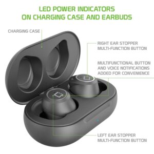 Wireless V5 Bluetooth Earbuds Compatible with Motorola Moto Z Force with Charging case for in Ear Headphones. (V5.0 Black)