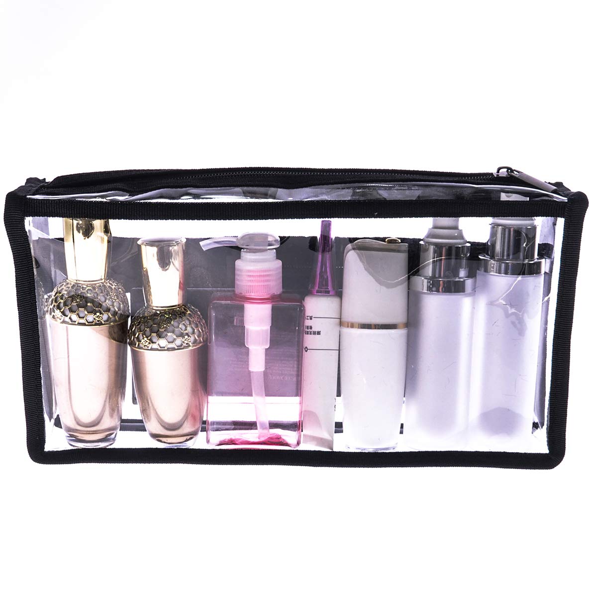 Jula Vance Clear PVC Makeup Bag Transparent Actor Bag Large Cosmetic Organizer Bag Makeup Kits Pouch Travel Make Up Accessories Storage Bag Clear Pencil Pouch Case Bag