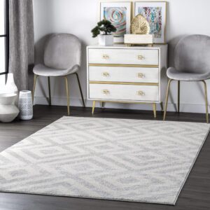 nuloom zadie geometric accent rug, 3x5, light grey
