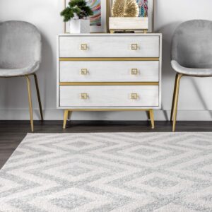 nuLOOM Zadie Geometric Accent Rug, 3x5, Light Grey