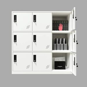 mecolor full white color metal office and home storage cabinet locker with 9 doors garage tool cabinets (full white, 9d)…