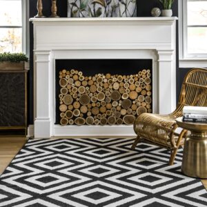 nuloom zadie geometric accent rug, 3x5, black