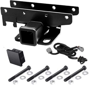 miady jeep receiver hitch kit: 2 inch receiver hitch & wiring harness & hitch cover for 2007-2018 wrangler jk 2 door & 4 door (exclude jl models)