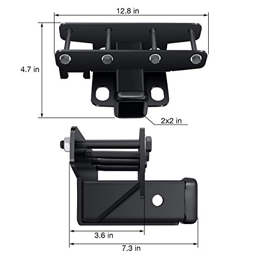 Miady Jeep Receiver Hitch Kit: 2 inch Receiver Hitch & Wiring Harness & Hitch Cover for 2007-2018 Wrangler JK 2 Door & 4 Door (Exclude JL Models)