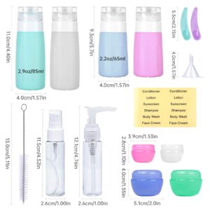 Benbilry 16 Pack Travel Bottles Set for Toiletries, TSA Approved Travel Size Containers Leak Proof Travel Accessories, Silicone Squeezable Shampoo and Conditioner Bottles, Perfect for Travel Business