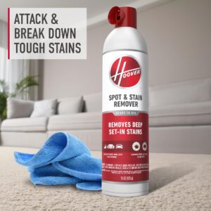 Hoover Deep Stain Remover Aerosol Spray, Carpet and Upholstery Spot Cleaner, 15 oz Cleaning Solution, AH30903, White