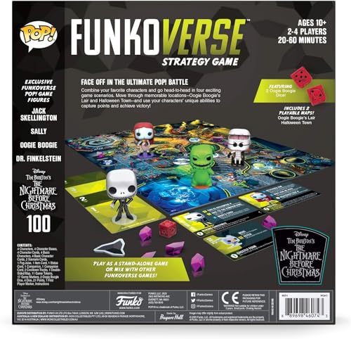 Funko Games Board 0-Base The Nightmare Before Christmas Funkoverse - TNBC - Light Strategy Board Game for Children & Adults (Ages 10+) - 2-4 Players - Collectible Vinyl Figure - Gift Idea