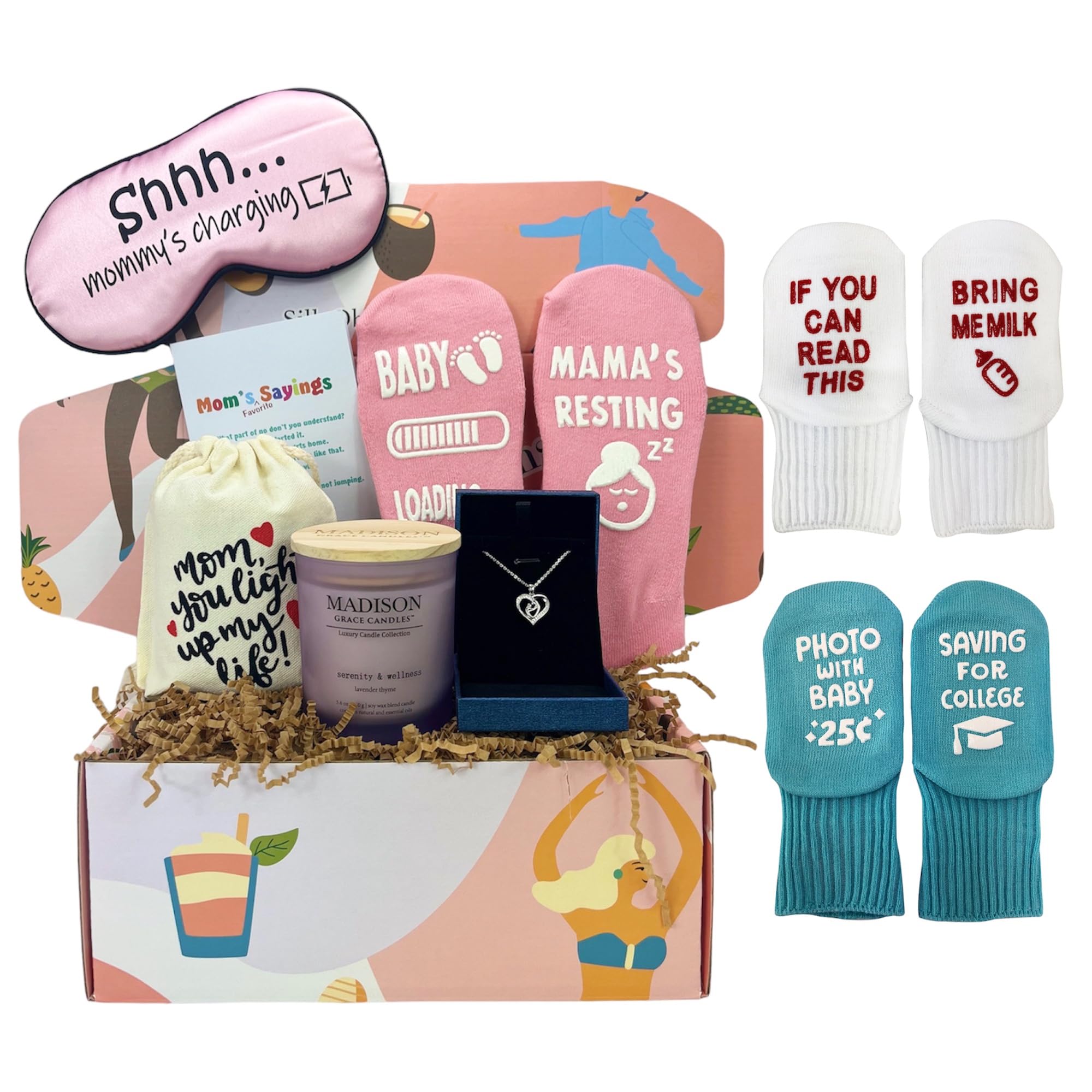 Silly Obsessions Gift Box for New Mom, Pregnant Mom, Great Gift Basket Set for Baby Shower, Pregnant Women, Daughter, Wife, Friends, Mom to be. (Pregnant Mom)