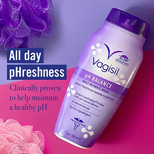 Vagisil Feminine Wash for Intimate Area Hygiene, pH Balance, Gynecologist Tested, Hypoallergenic, 12 oz, (Pack of 3)