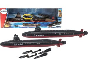 16.5 inch toy navy black submarine with sound effects and torpedo (2 pack)
