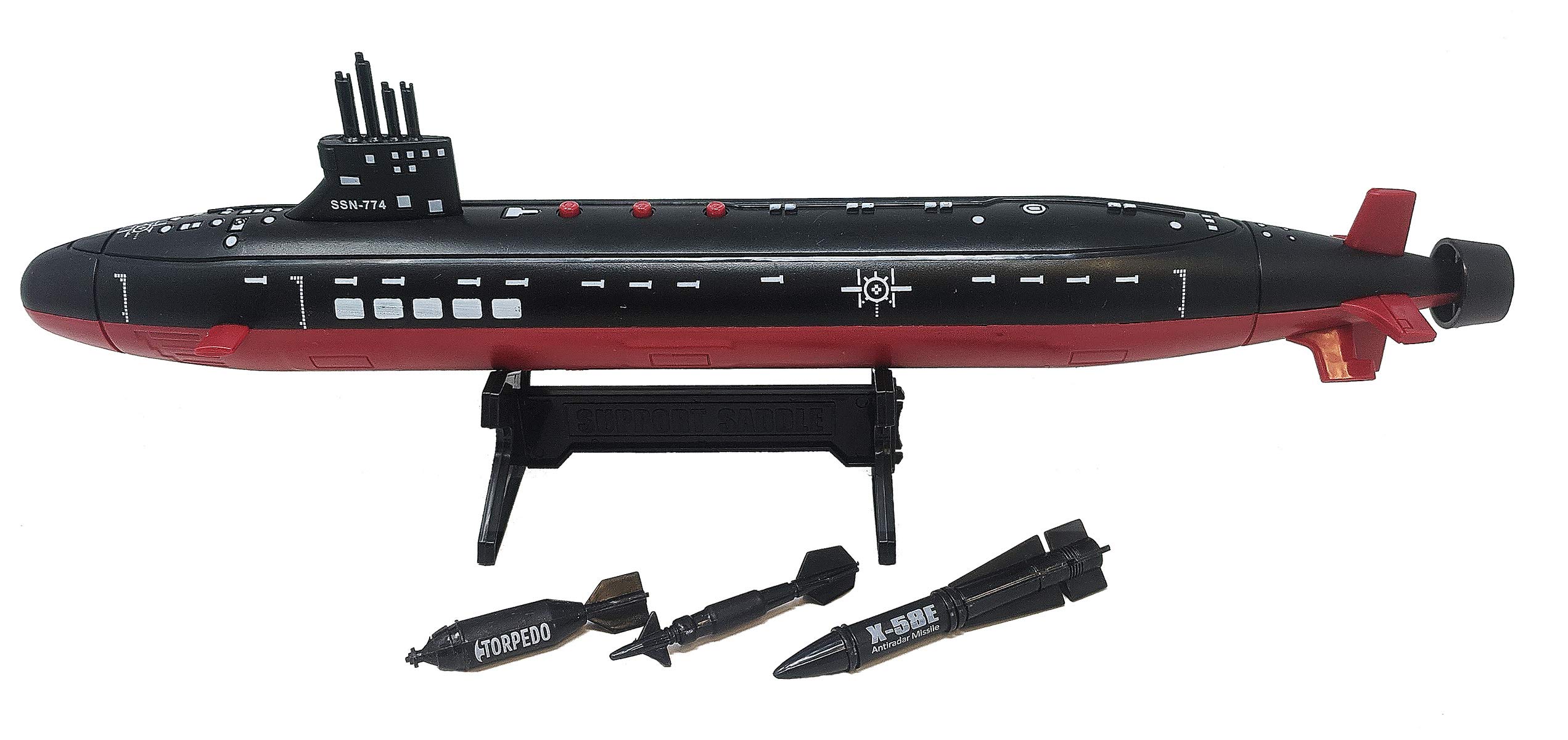 16.5 Inch Toy Navy Black Submarine with Sound Effects and Torpedo (2 Pack)