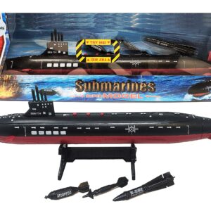 16.5 Inch Toy Navy Black Submarine with Sound Effects and Torpedo (2 Pack)