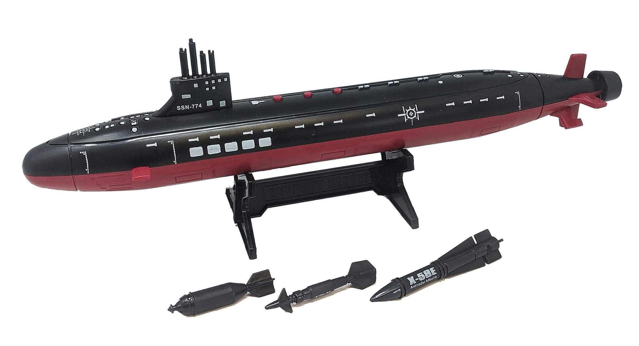 16.5 Inch Toy Navy Black Submarine with Sound Effects and Torpedo (2 Pack)