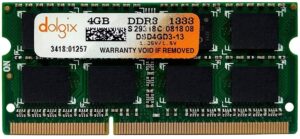 dolgix 4gb ddr3 pc3-10600 1333mhz sodimm laptop ram memory 204-pin notebook upgrade