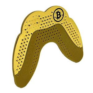 battle sports ultra-slim grillz football mouthguard - maximum protection and breathability, low-profile mouthpiece design provides a safe and comfortable fit - chrome gold