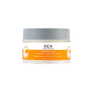 ren clean skincare radiance overnight glow dark spot sleeping cream - hydrating facial moisturizer, clinically proven to reduce the appearance of dark spots, awake to dewy & glowing skin
