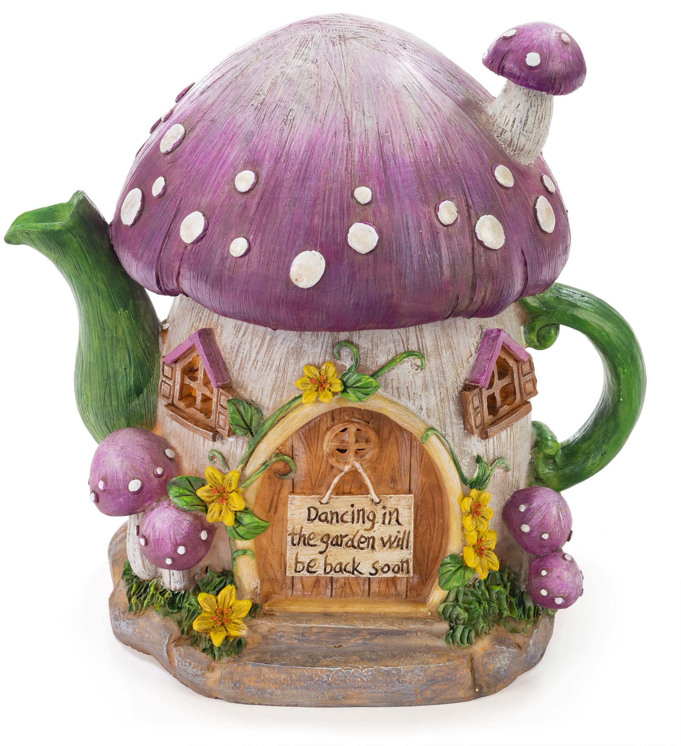 VP Home Mushroom Teapot Solar Light for Home and Outdoor Decor, Mushroom Solar Powered Flickering LED Garden Light, Solar Powered Teapot Backyard Party Decoration Light, Fairy Garden House