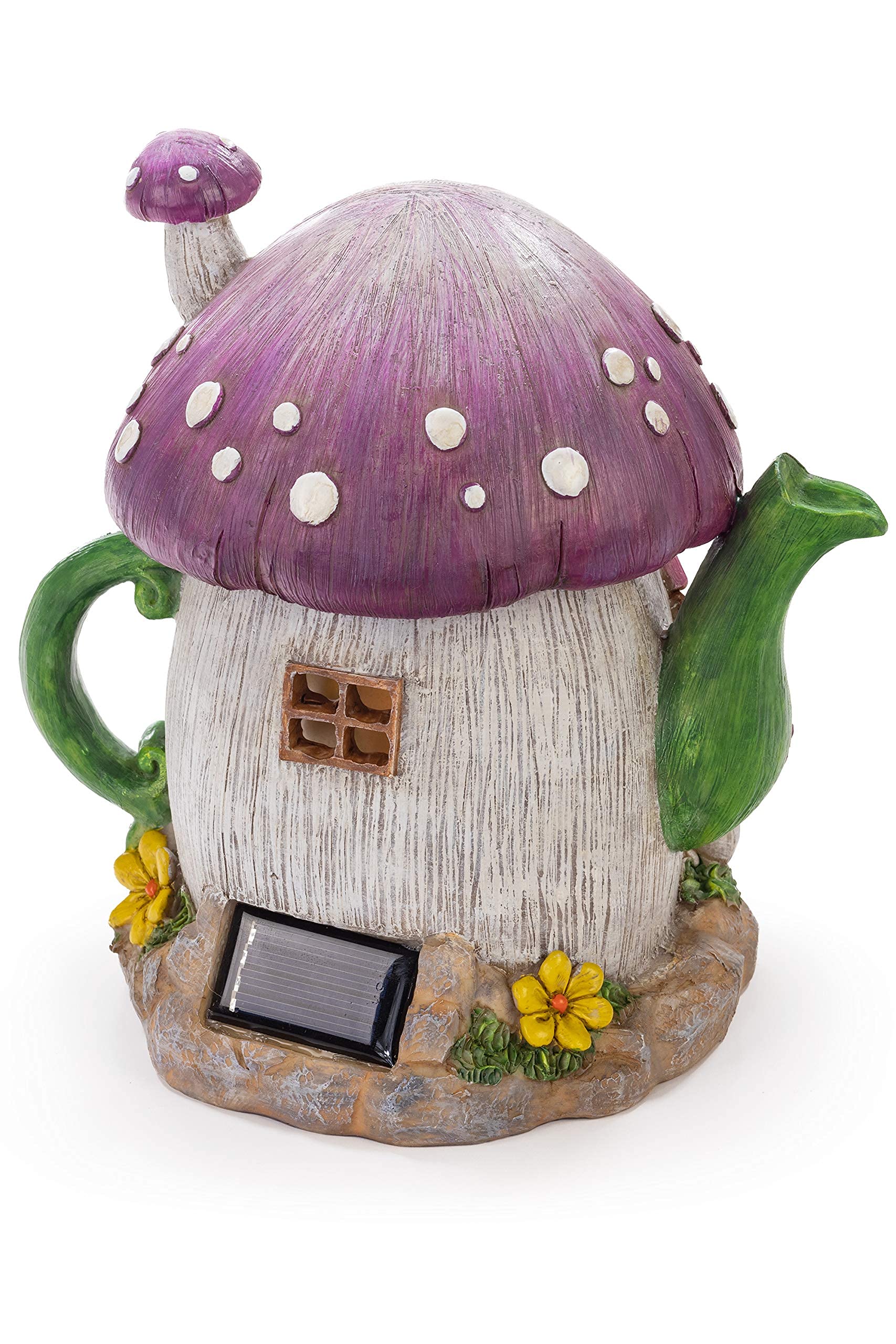 VP Home Mushroom Teapot Solar Light for Home and Outdoor Decor, Mushroom Solar Powered Flickering LED Garden Light, Solar Powered Teapot Backyard Party Decoration Light, Fairy Garden House