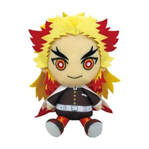 bandai demon slayer kimetsu no yaiba chibi plush - kyojuro rengoku