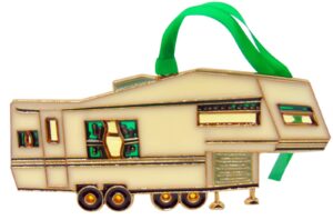 camper christmas tree ornament holiday decoration fifth wheel camping decor, 6 inch