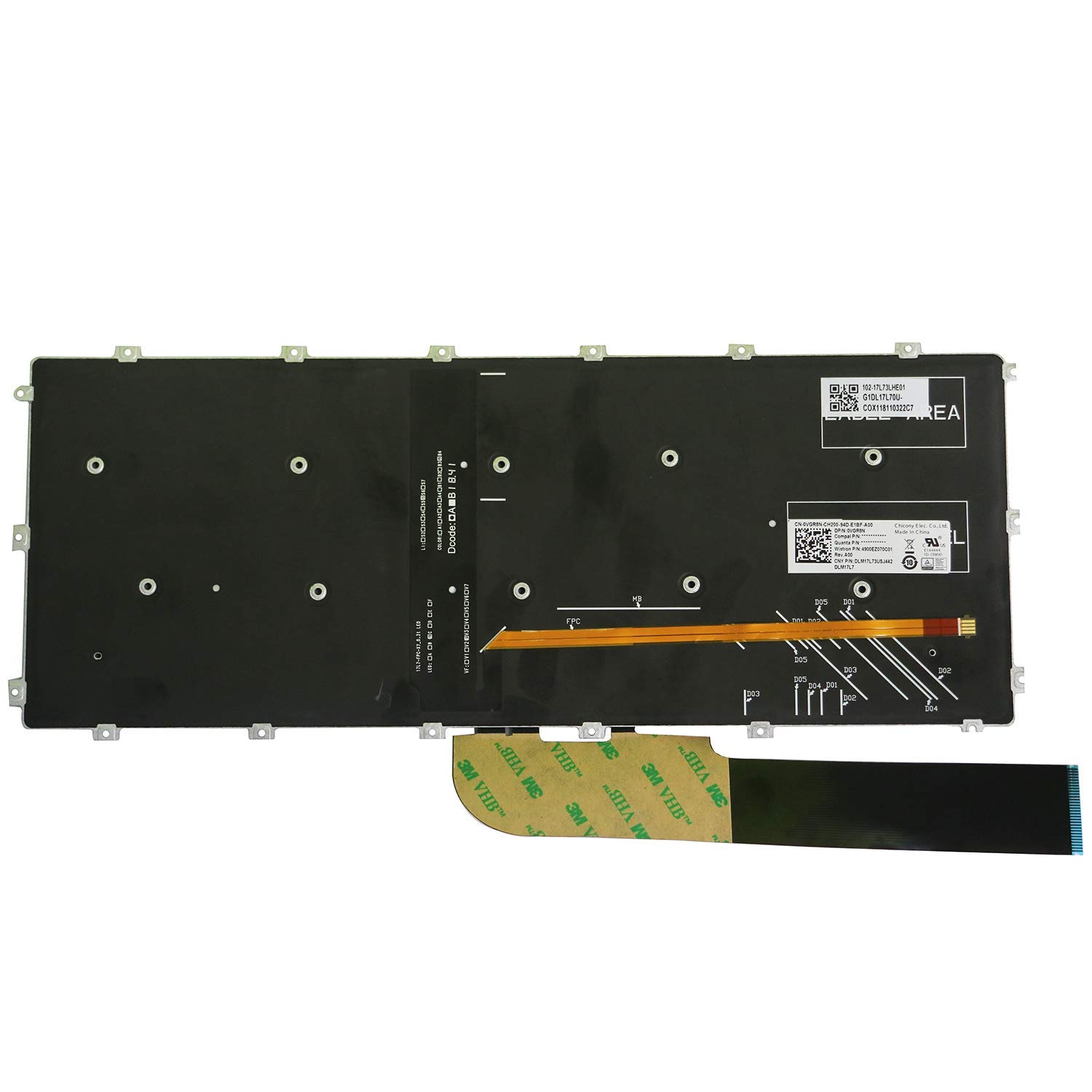 AUTENS US Replacement Keyboard for Dell Inspiron 5480 5481 5482 5485 5488 5491 5580 5582 5585 5591 7386 7580 7586 / Vostro 5481 5581 Laptop No Frame (Backlight)…