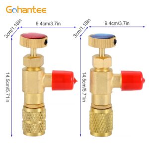 gohantee R12 R410 Refrigerant Charging Valve, R12 R22-1/4“ Male to 1/4” Female, R410-1/4" Male to 5/16" Female, Safety Adapter Flow Control Ball Valve for R12 R22 R410 Air Conditioner Manifold