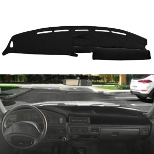 yiz dashboard cover dash cover mat fit for ford f150 f250 f350 bronco 1992 1993 1994 1995 1996 1997 (black) j20