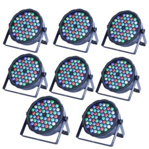 led stage lights xpcleoyz 54x3w led par light rgbw 162watt dmx 512 stage lighting for home party wedding dj show club concert dance floor lighting - 4 pack … (8pcs)