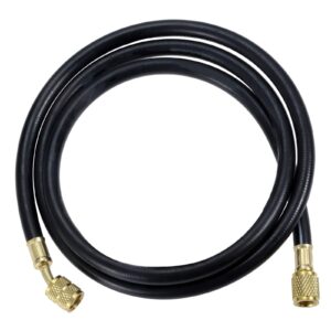 r410a ac refrigerant charging hoses, 59“ hvac charging hose with 1/4’’ sae female flare, 800psi working pressure for r410a r22 r134a r12 r502 air condition system maintenance