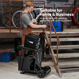 VIVOHOME Rolling Welding Cart with 4 Drawers Upgraded Wheels and Tank Storage for TIG MIG Welder and Plasma Cutter