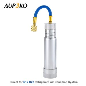 Aupoko AC Oil Injector Kit, R134A Oil Injector with R1234YF Low Side Quick Coupler, HVAC Dye Oil Injector with 1/4" SAE Connector, for R134A R22 R12 R1234YF Refrigerant System