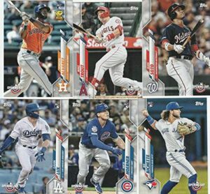 2020 topps opening day complete hand collated mlb baseball set of 200 cards with 18 rookies. overall condition is nm. includes the following brendan mckay, luis arraez, nico hoerner, kyle lewis, max scherzer, gerrit cole, anthony rizzo, juan soto, mookie