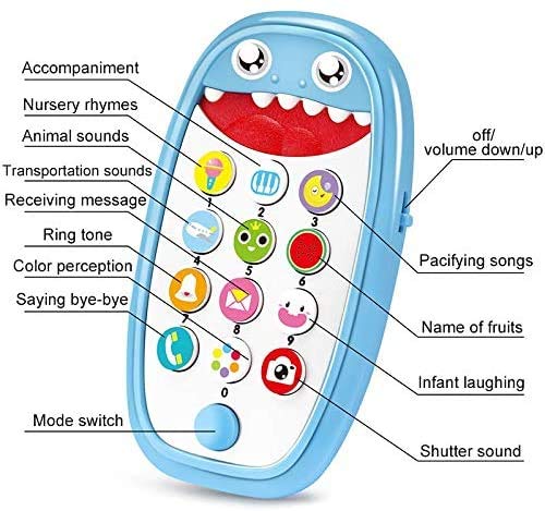 Baby Musical Toys,Baby Shark Phone Toys with Light and Sound, Teething Phone Toy for Babies - Play and Learn for Children and Toddlers