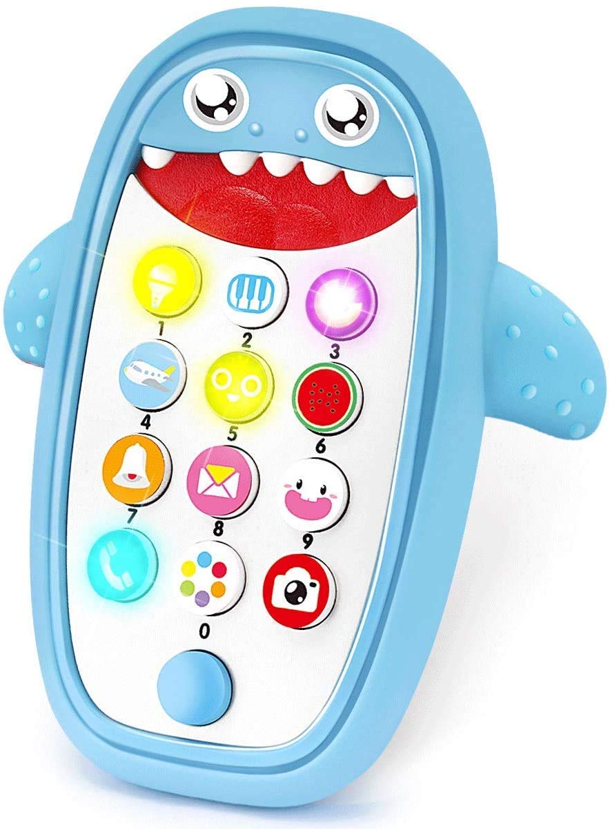 Baby Musical Toys,Baby Shark Phone Toys with Light and Sound, Teething Phone Toy for Babies - Play and Learn for Children and Toddlers