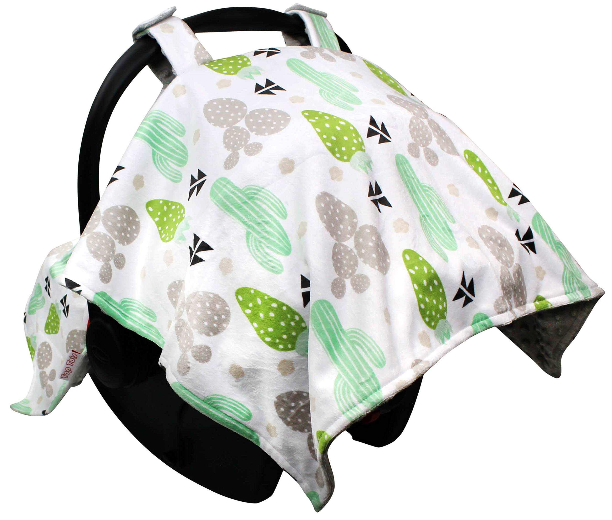 Car Seat Canopy Cover - Green Grey Cactus