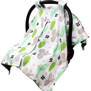 Car Seat Canopy Cover - Green Grey Cactus