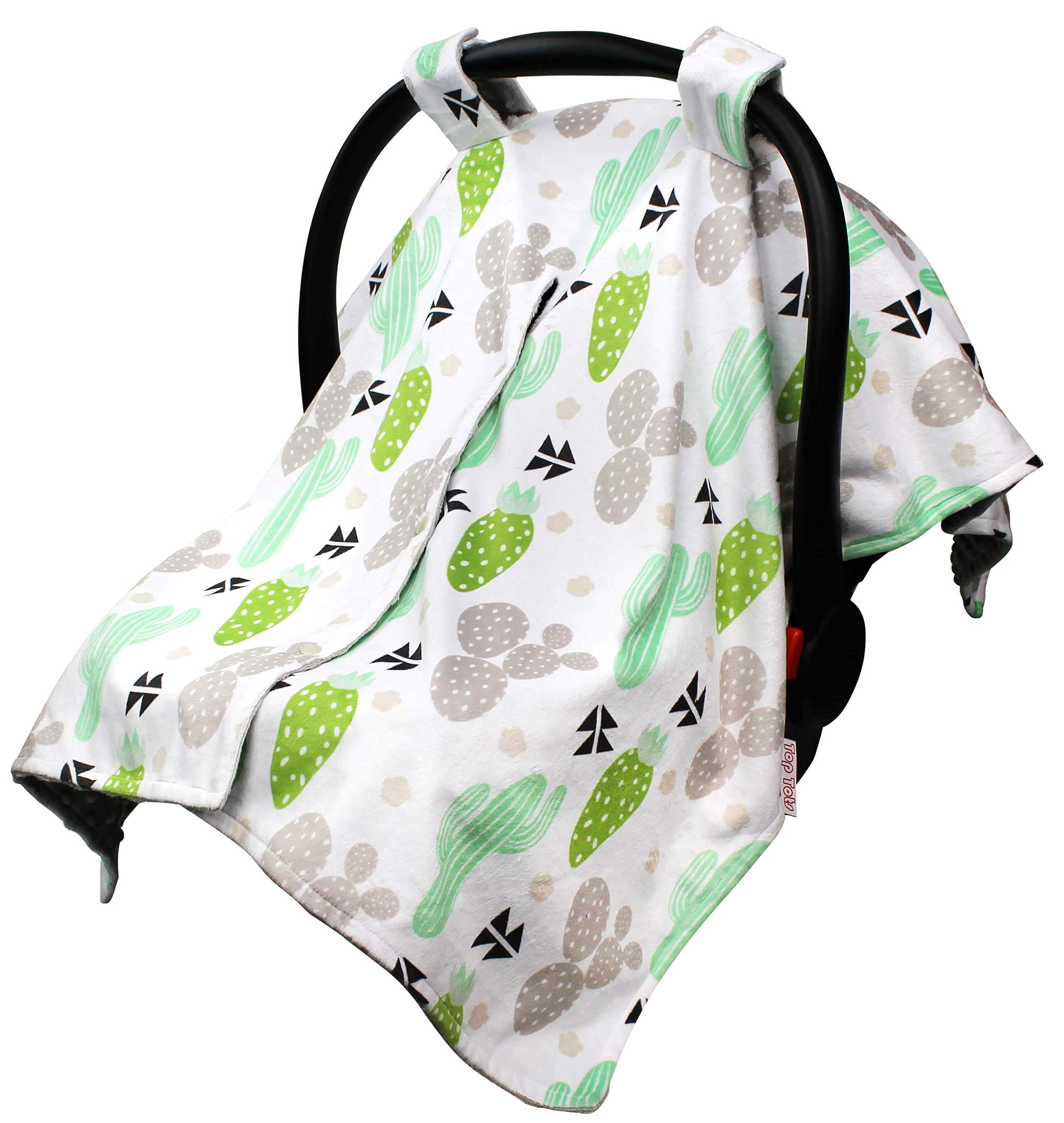 Car Seat Canopy Cover - Green Grey Cactus